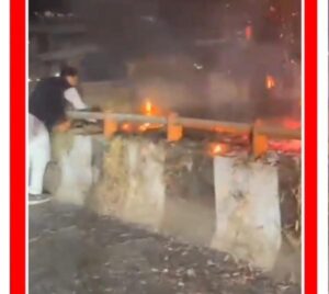 विधायक संजय गोयल की सतर्कता से टला बड़ा हादसा, पेड़ में लगी आग बुझाई